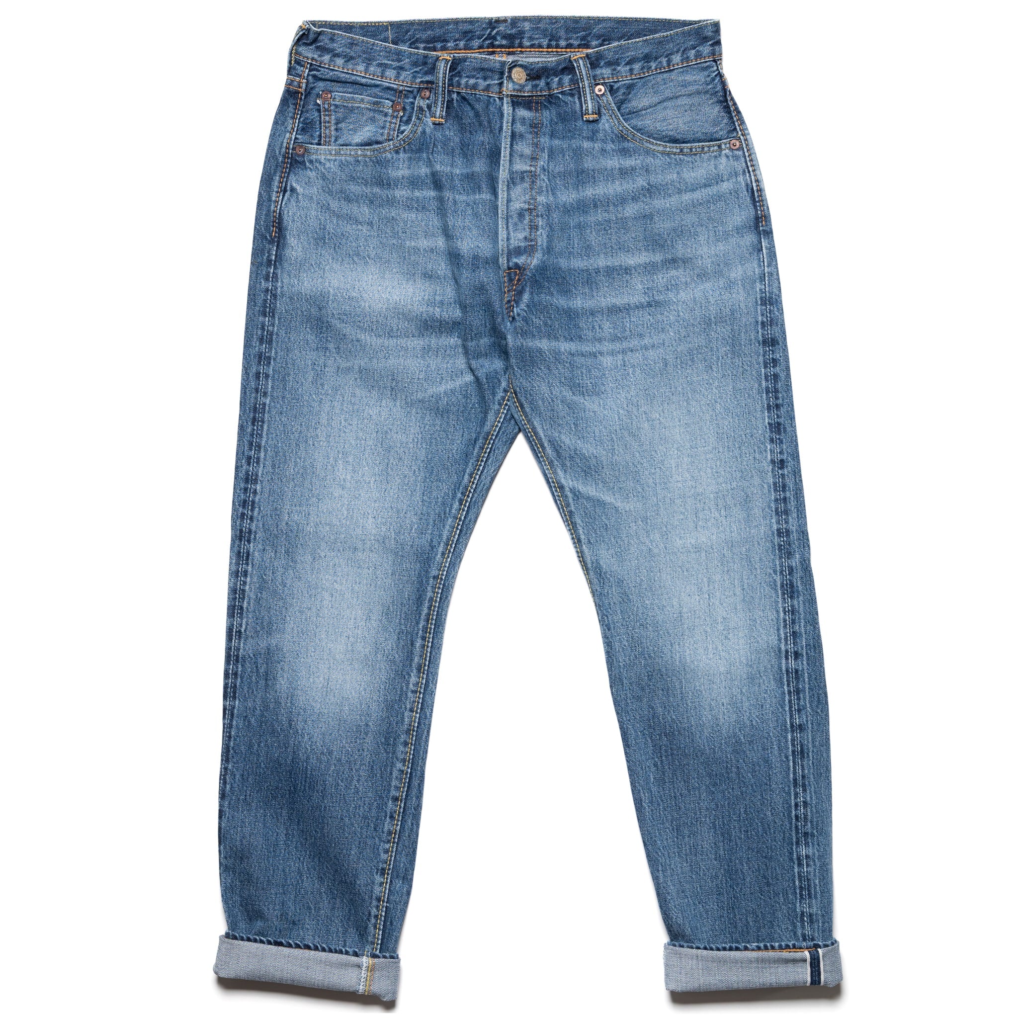 Pure Blue Japan USED-019-ID Relaxed Taper 14oz Selvedge Denim