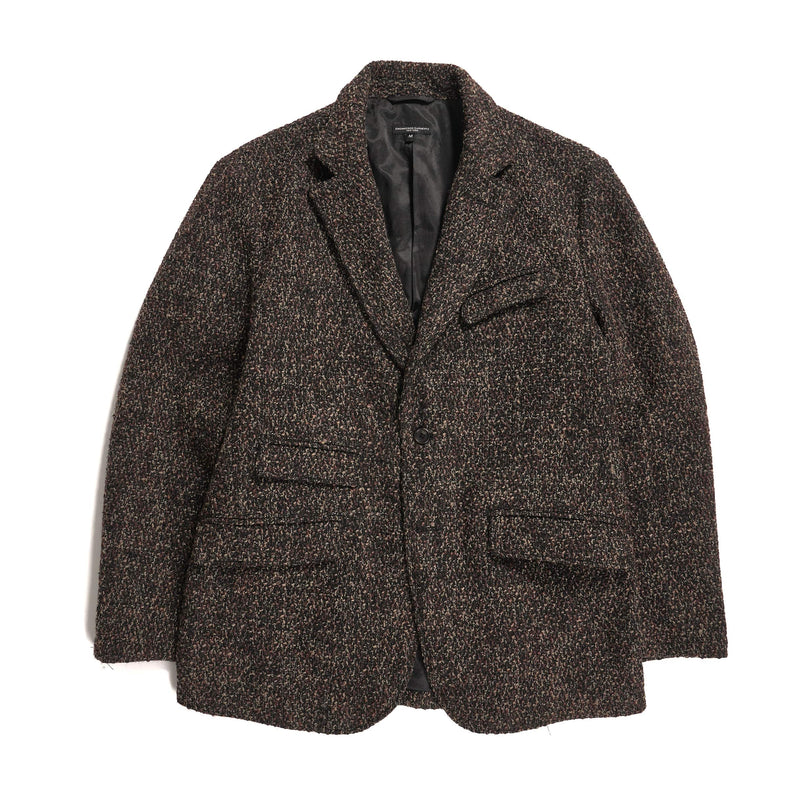 Engineered Garments Andover Jacket Dark Brown Polyester Wool Tweed Boucle