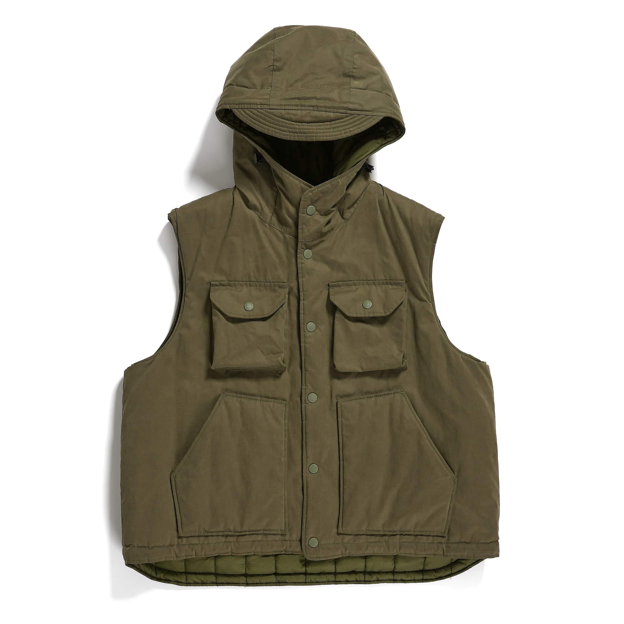 Engineered Garments Field Vest Olive PC Coated Cloth