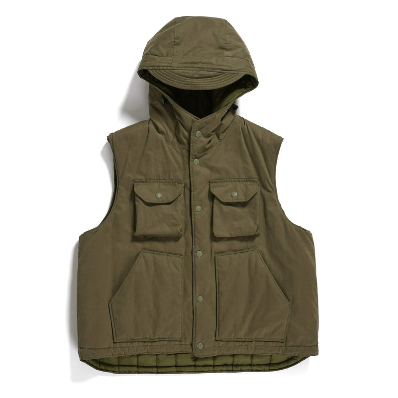 Engineered Garments Field Vest Olive PC Coated Cloth