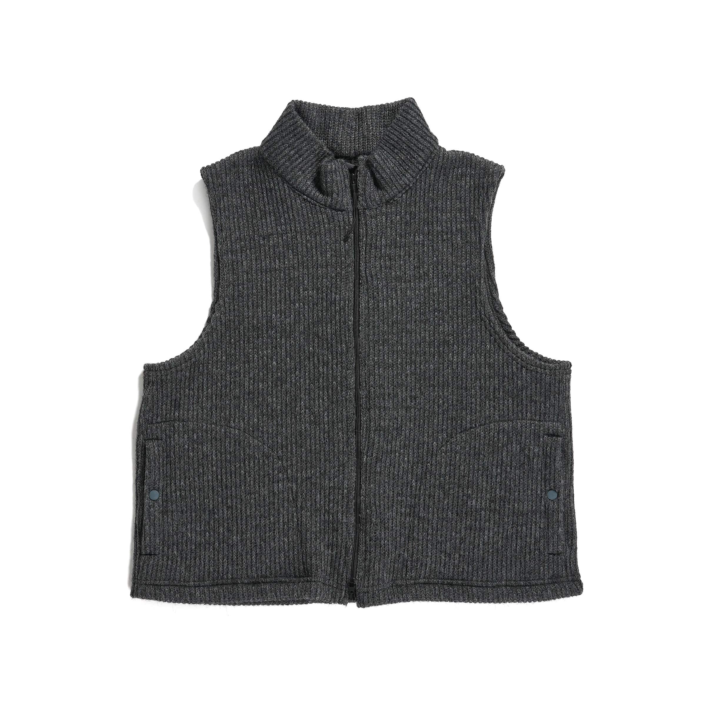 Engineered Garments High Mock Knit Vest Grey Wool Poly Sweater Knit