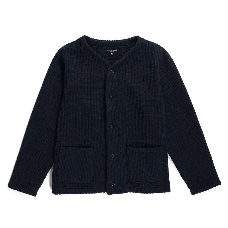 Engineered Garments Knit Cardigan Navy Wool Poly Sweater Knit