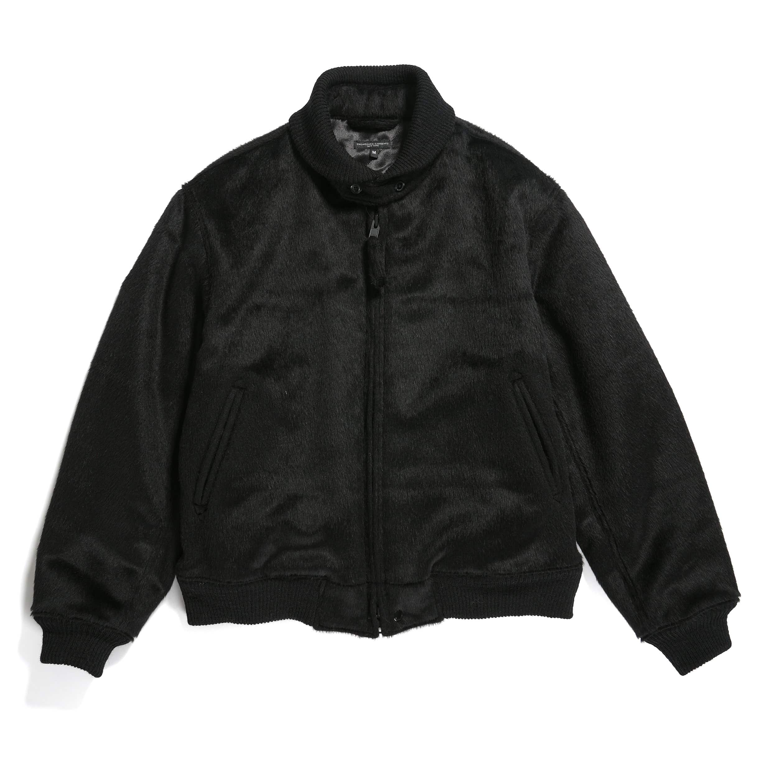 Engineered Garments LL Jacket Black Polyester Wool Shaggy