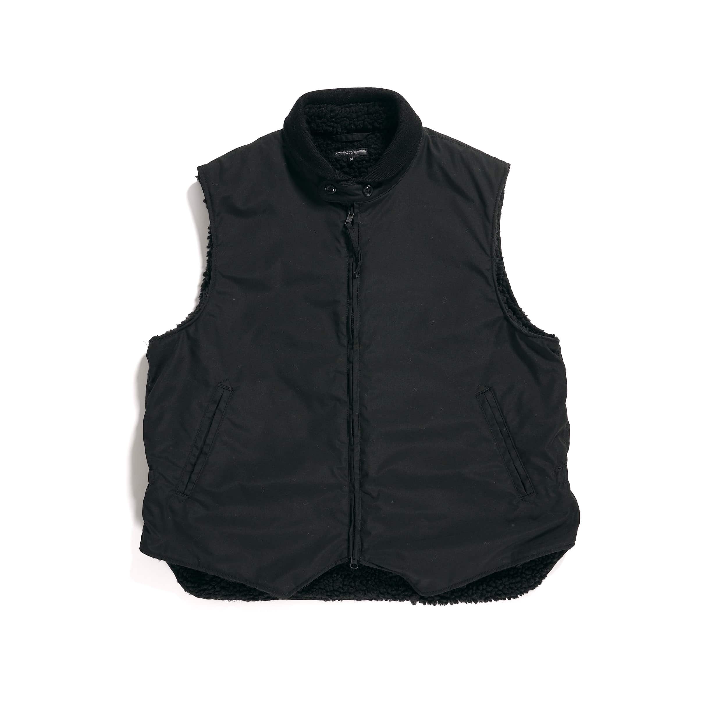 Engineered Garments LL Vest Black Flight Satin Nylon