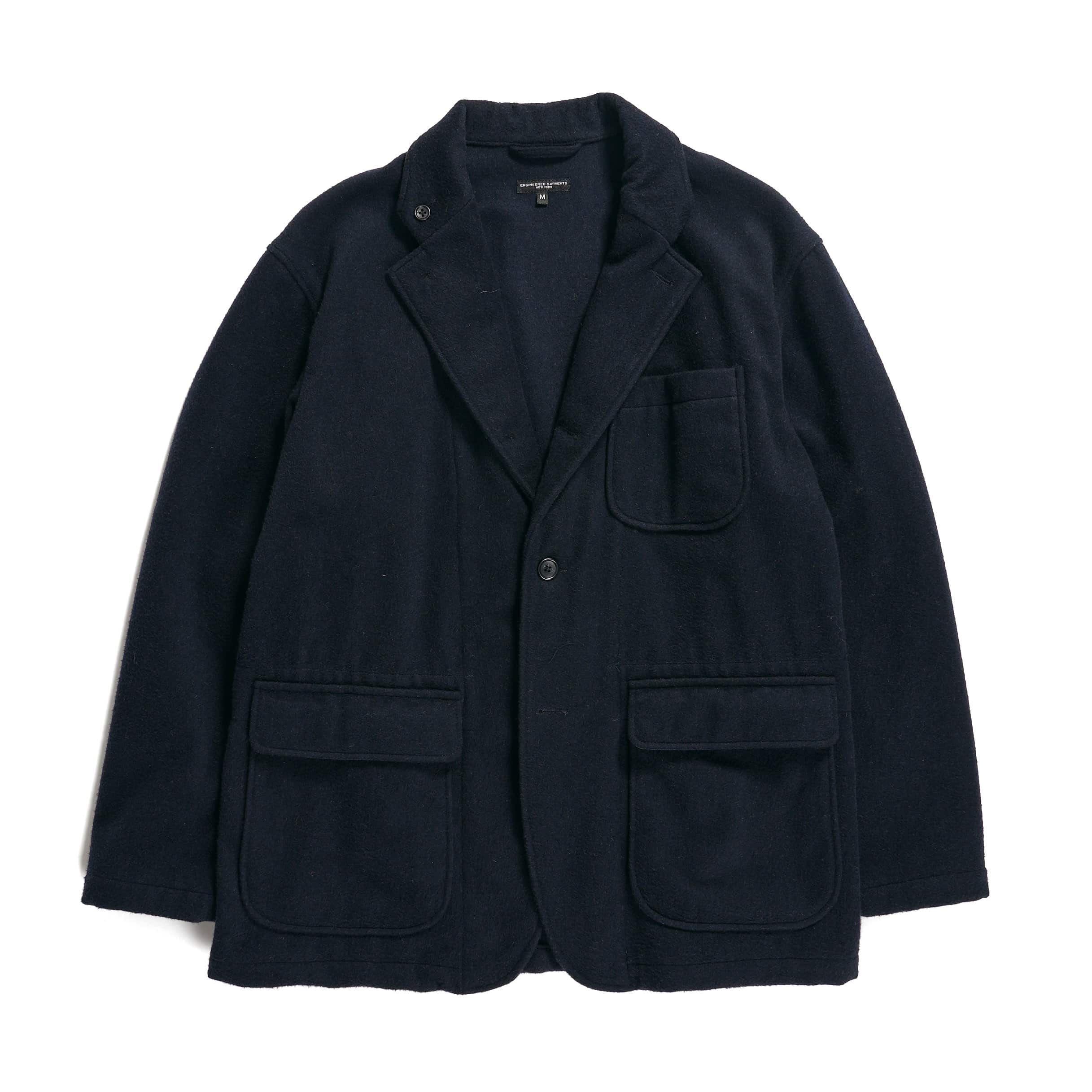 Engineered Garments Loiter Jacket Dark Navy Wool Polyester Heavy Flannel
