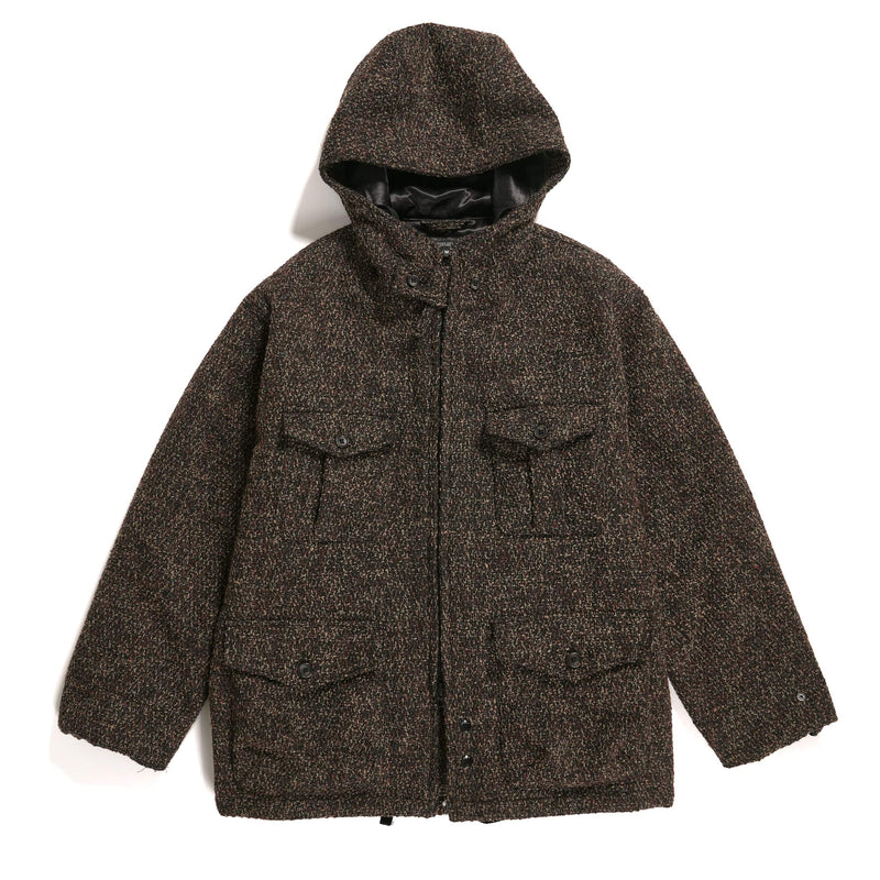 Engineered Garments SAS Jacket Dark Brown Polyester Wool Tweed Boucle