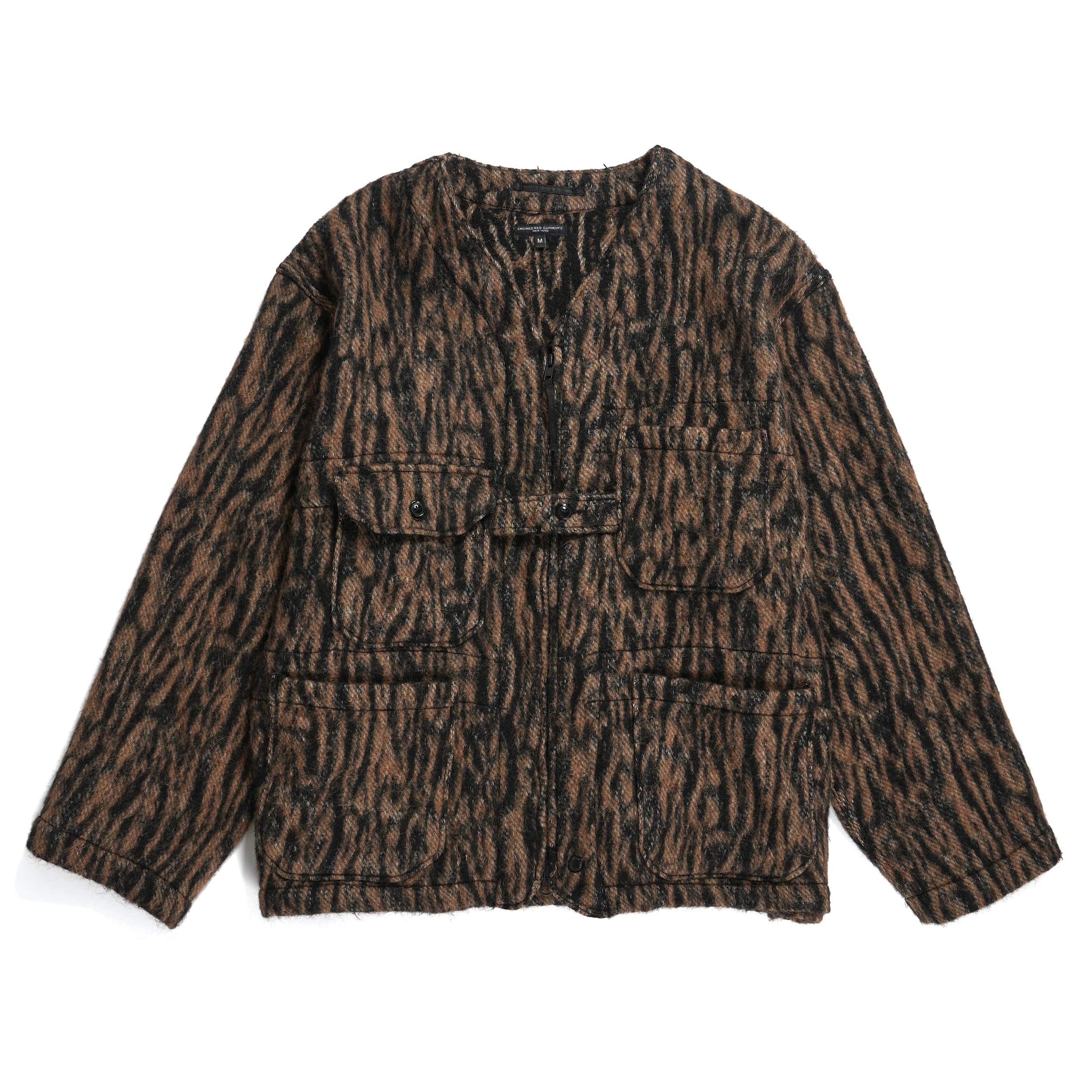 Engineered Garments Shooting Jacket Brown Acrylic Poly Bark Jacquard