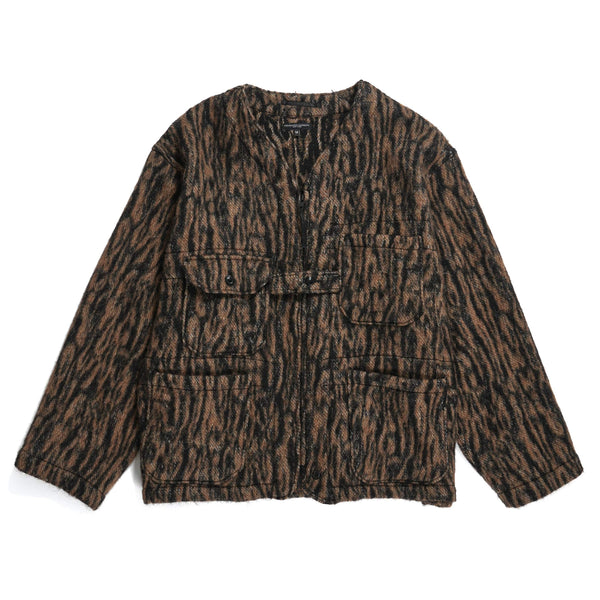 Engineered Garments Shooting Jacket Brown Acrylic Poly Bark Jacquard