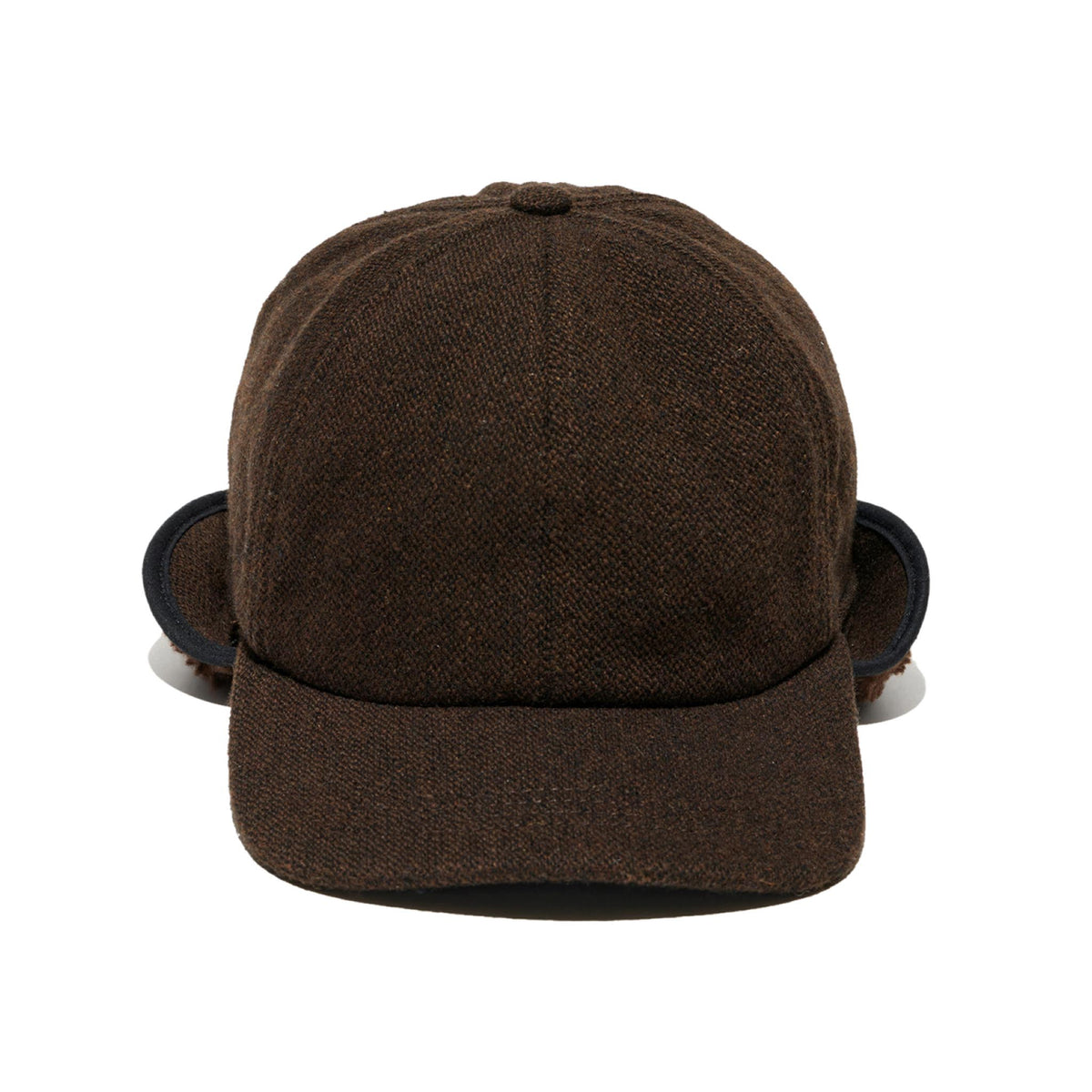 Hunting Cap - Dark Brown Wool Poly Heavy Tweed