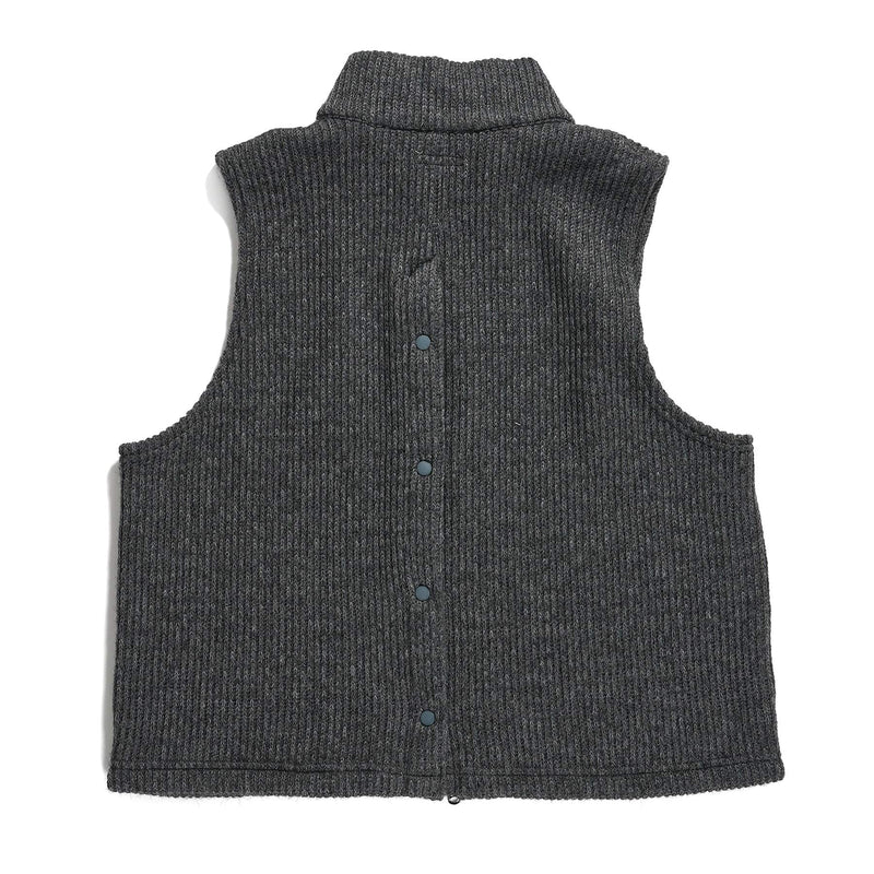 Engineered Garments High Mock Knit Vest Grey Wool Poly Sweater Knit Rear