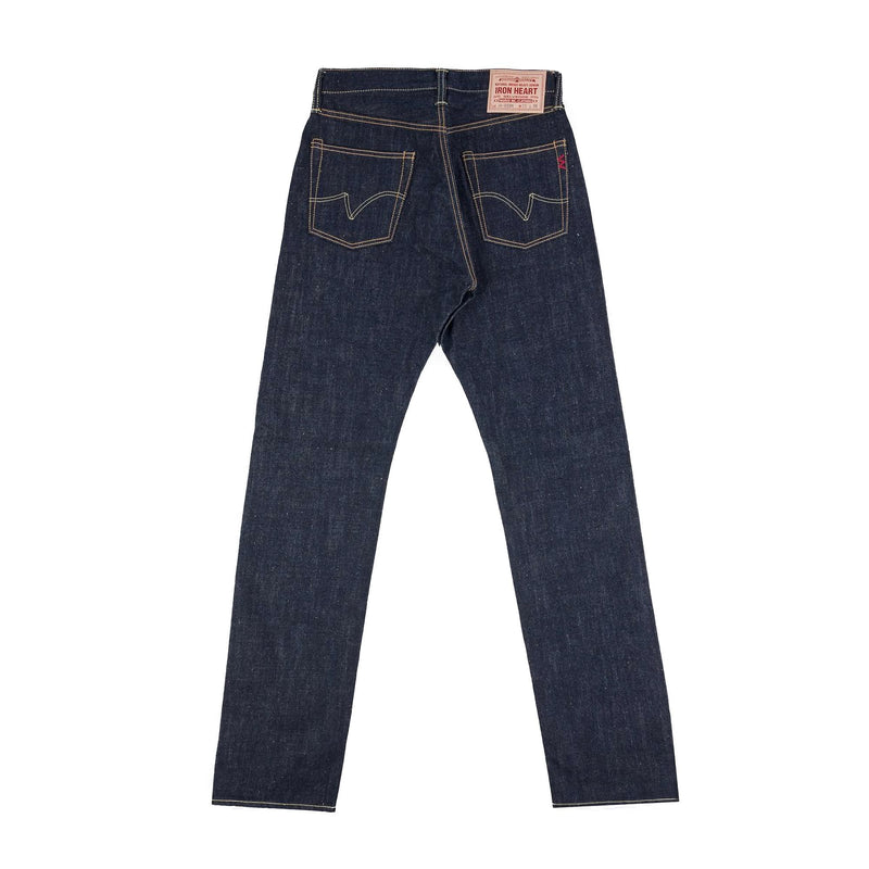 Iron Heart IH-888N 17oz Selvedge Denim Medium/High Rise Tapered Cut Jeans Natural Indigo Rear