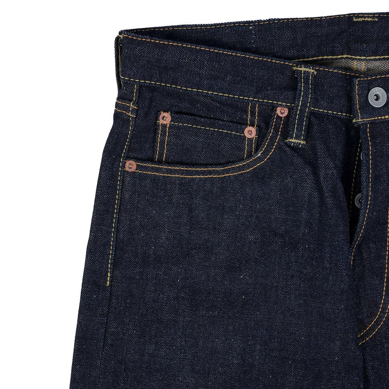 Iron Heart IH-888N 17oz Selvedge Denim Medium/High Rise Tapered Cut Jeans Natural Indigo Pocket Detail