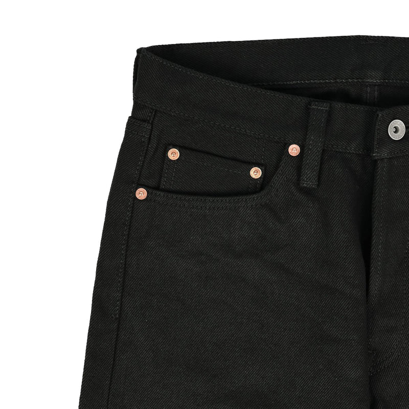 IH-888S-SB - 21oz Selvedge Denim Medium/High Rise Tapered Cut - Superblack Non-Fade
