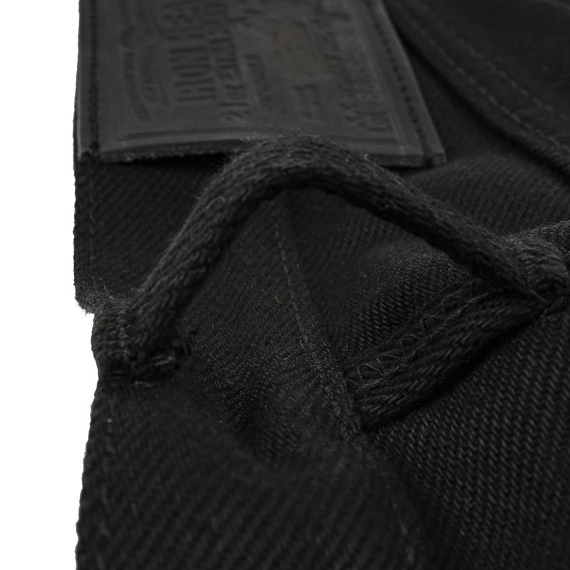 IH-888S-SB - 21oz Selvedge Denim Medium/High Rise Tapered Cut - Superblack Non-Fade