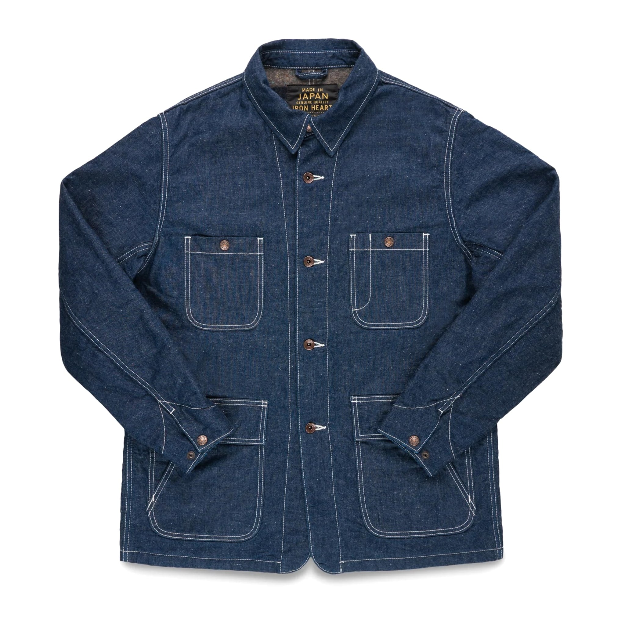 IHJ-149-IND 10oz Selvedge Denim Blanket Lined Chore Jacket - Indigo