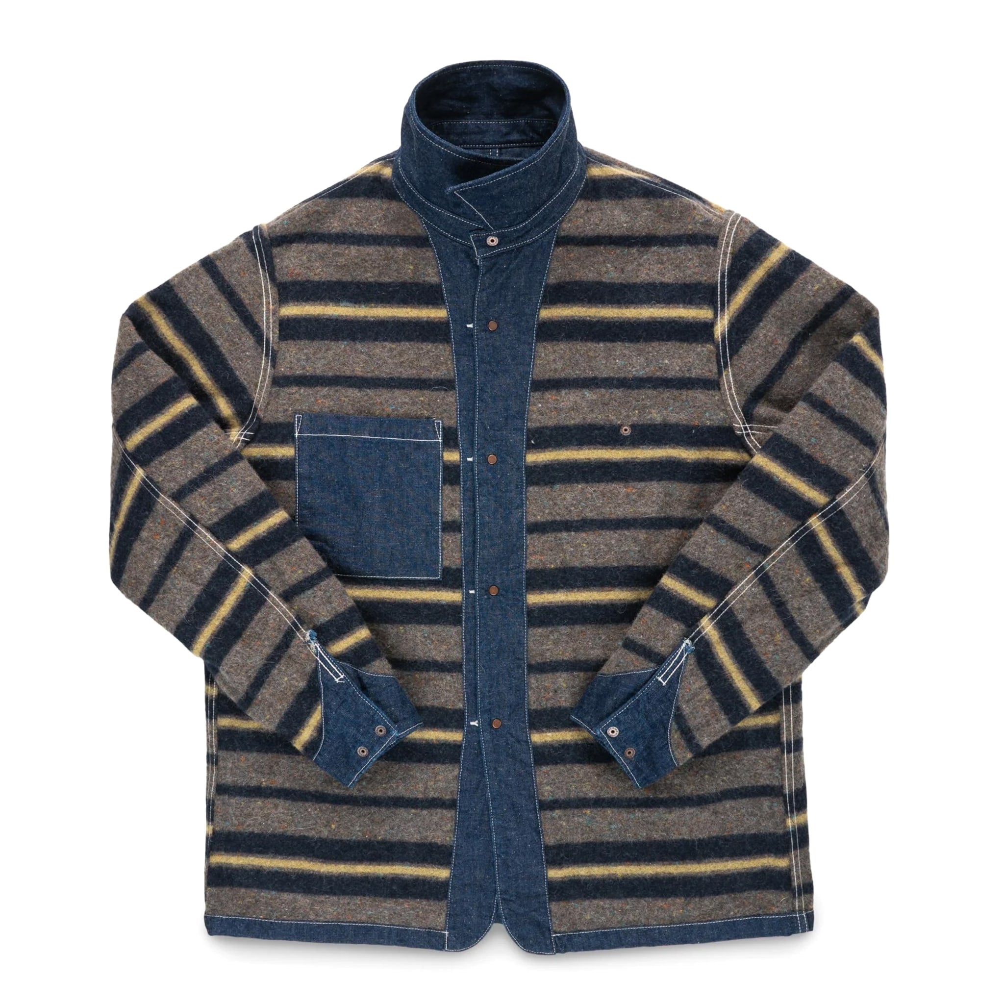 IHJ-149-IND 10oz Selvedge Denim Blanket Lined Chore Jacket - Indigo