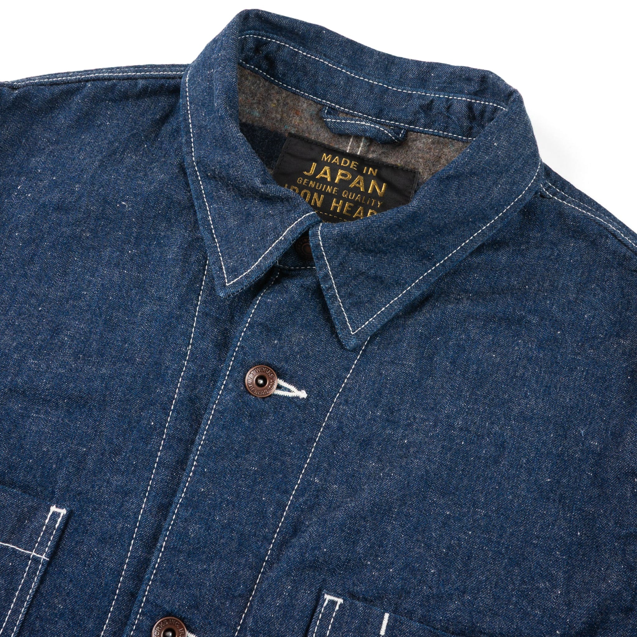 IHJ-149-IND 10oz Selvedge Denim Blanket Lined Chore Jacket - Indigo
