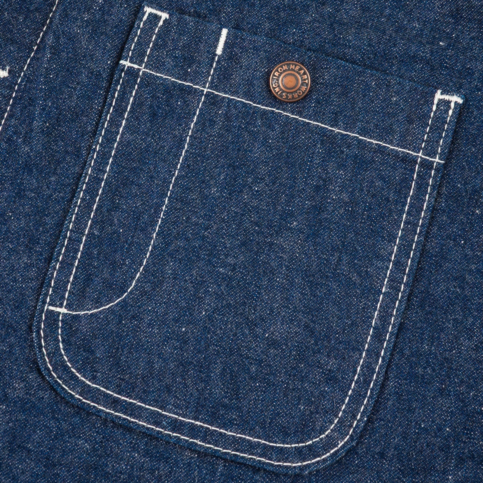 IHJ-149-IND 10oz Selvedge Denim Blanket Lined Chore Jacket - Indigo