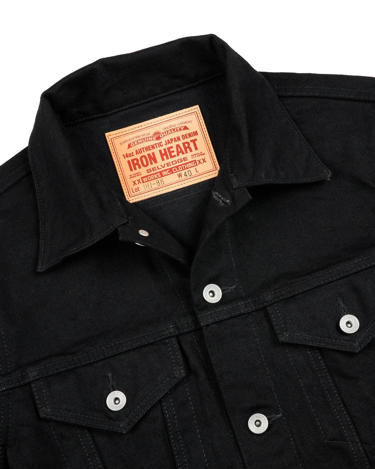 IHJ-86 14oz Selvedge Denim Modified Type III Jacket - Black/Black