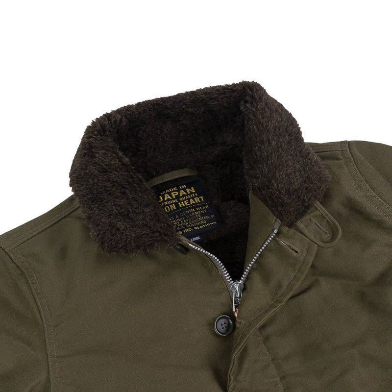 IHM-13-OLV Oiled Whipcord N1 Deck Jacket - Olive