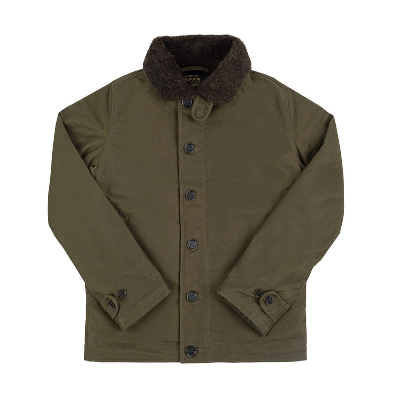 IHM-13-OLV Oiled Whipcord N1 Deck Jacket - Olive