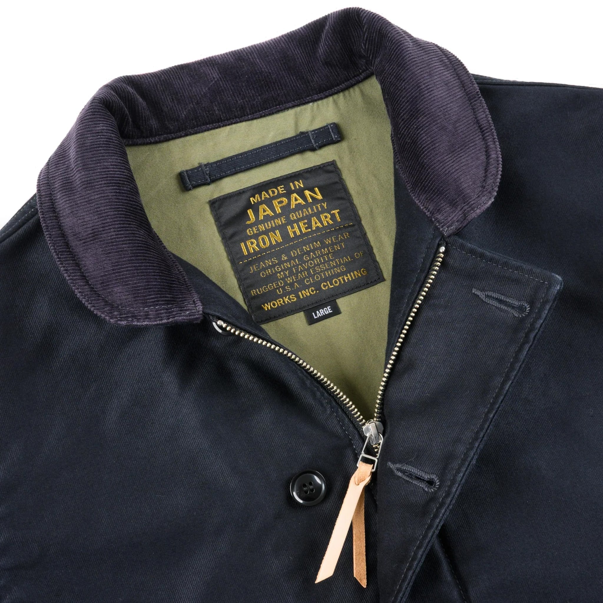 IHM-48-BLK 12oz Whipcord Lightweight N1 Deck Jacket - Black