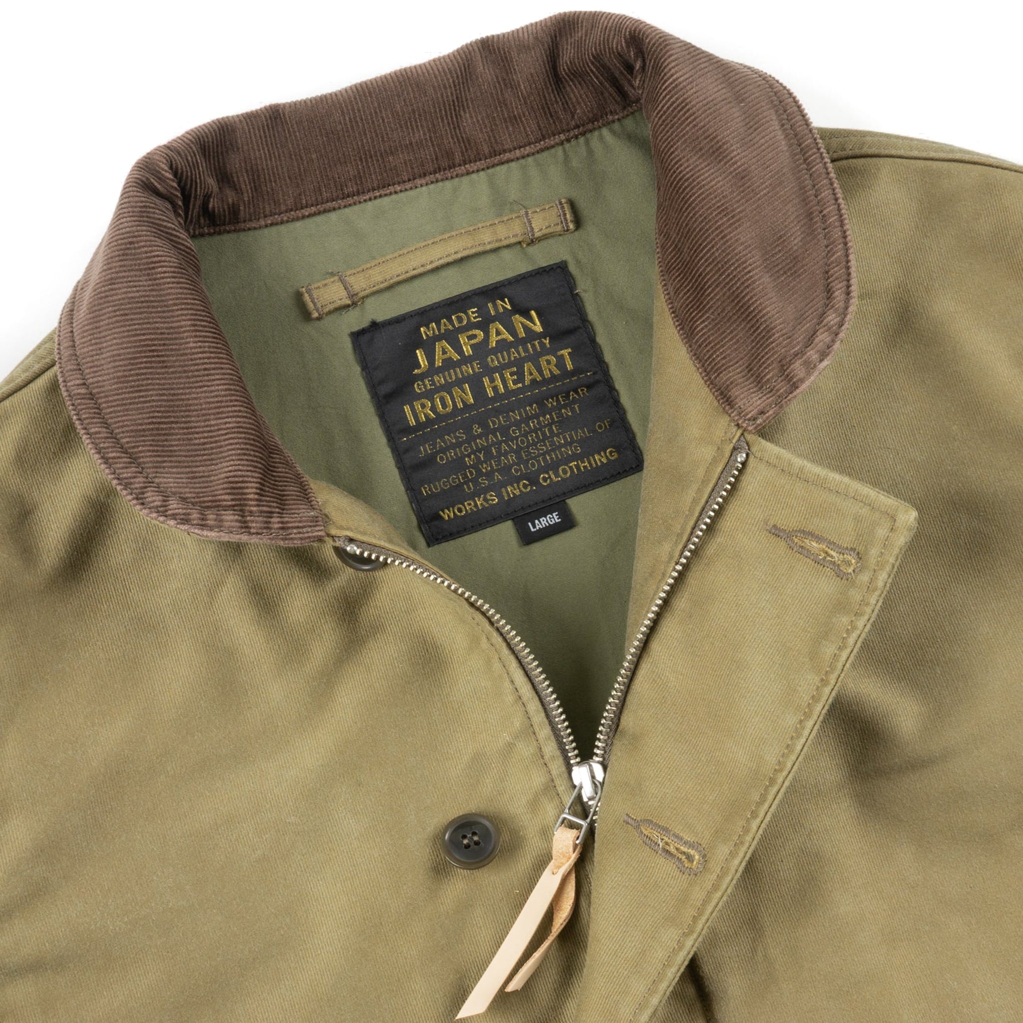 IHM-48-KHA 12oz Whipcord Lightweight N1 Deck Jacket - Khaki