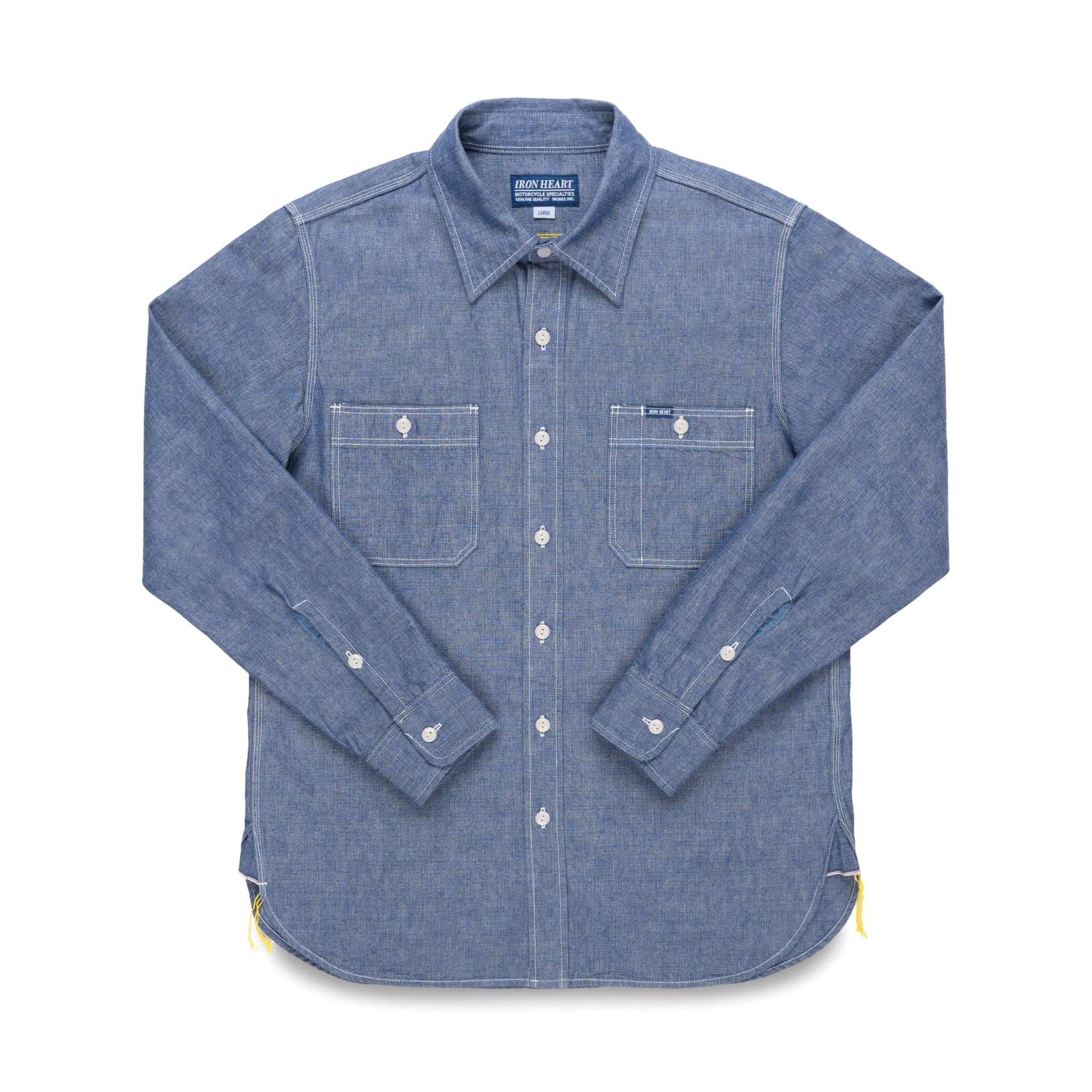 IHSH-21-BLU 10oz Selvedge Chambray Work Shirt - Blue