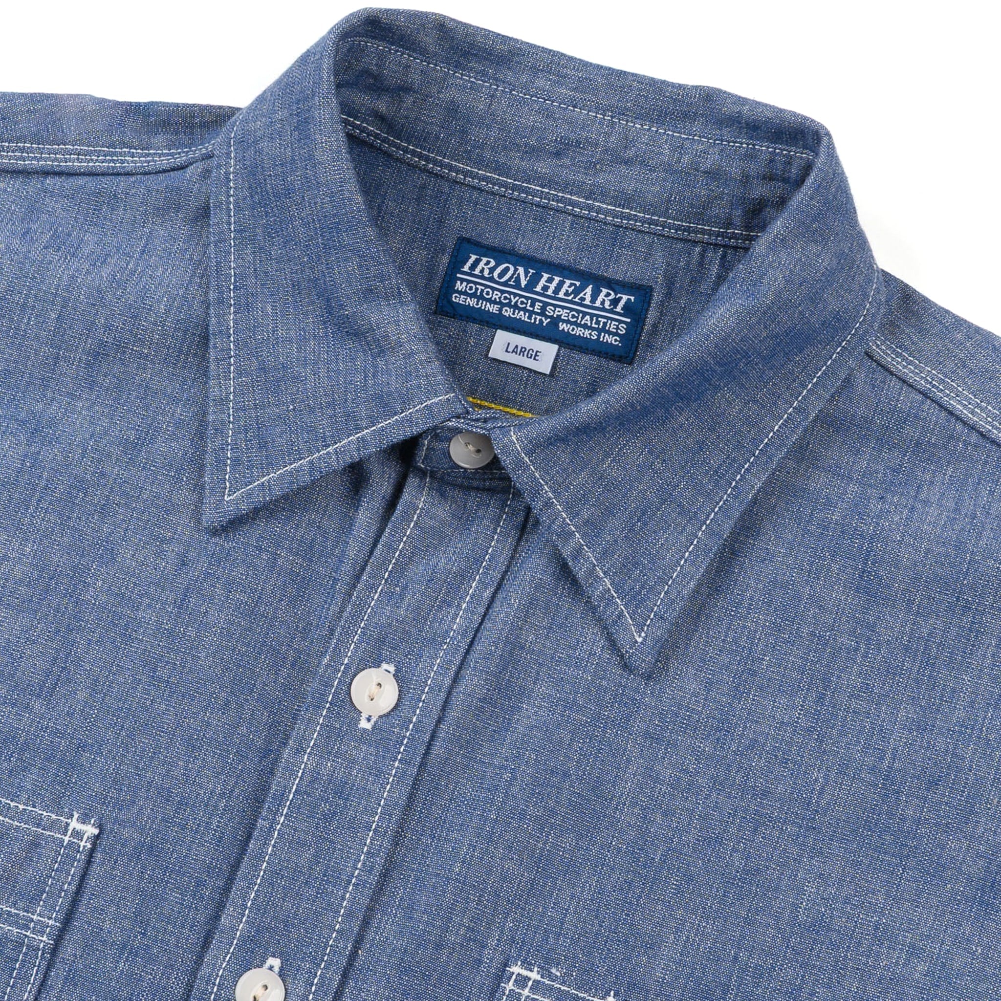 IHSH-21-BLU 10oz Selvedge Chambray Work Shirt - Blue
