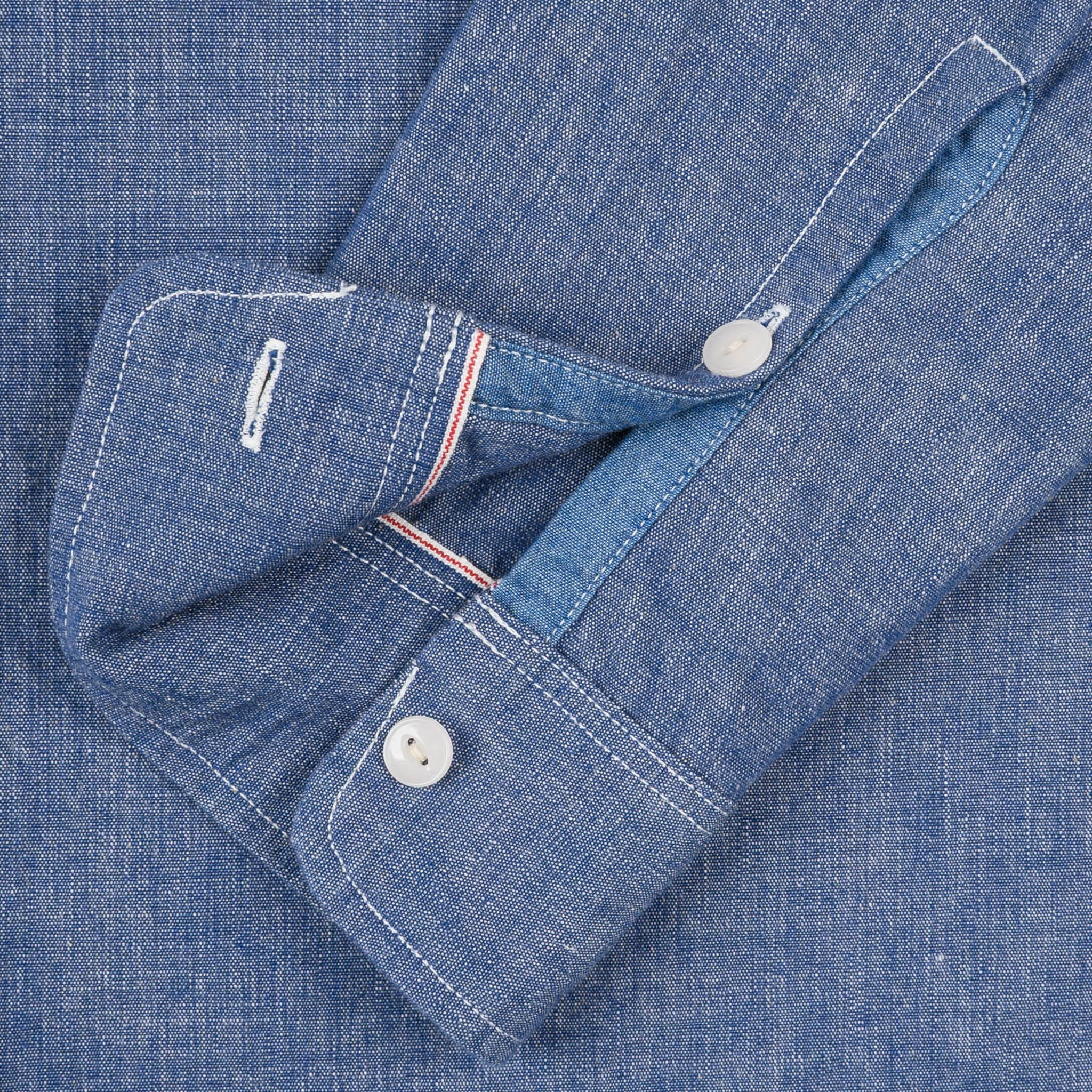 IHSH-21-BLU 10oz Selvedge Chambray Work Shirt - Blue