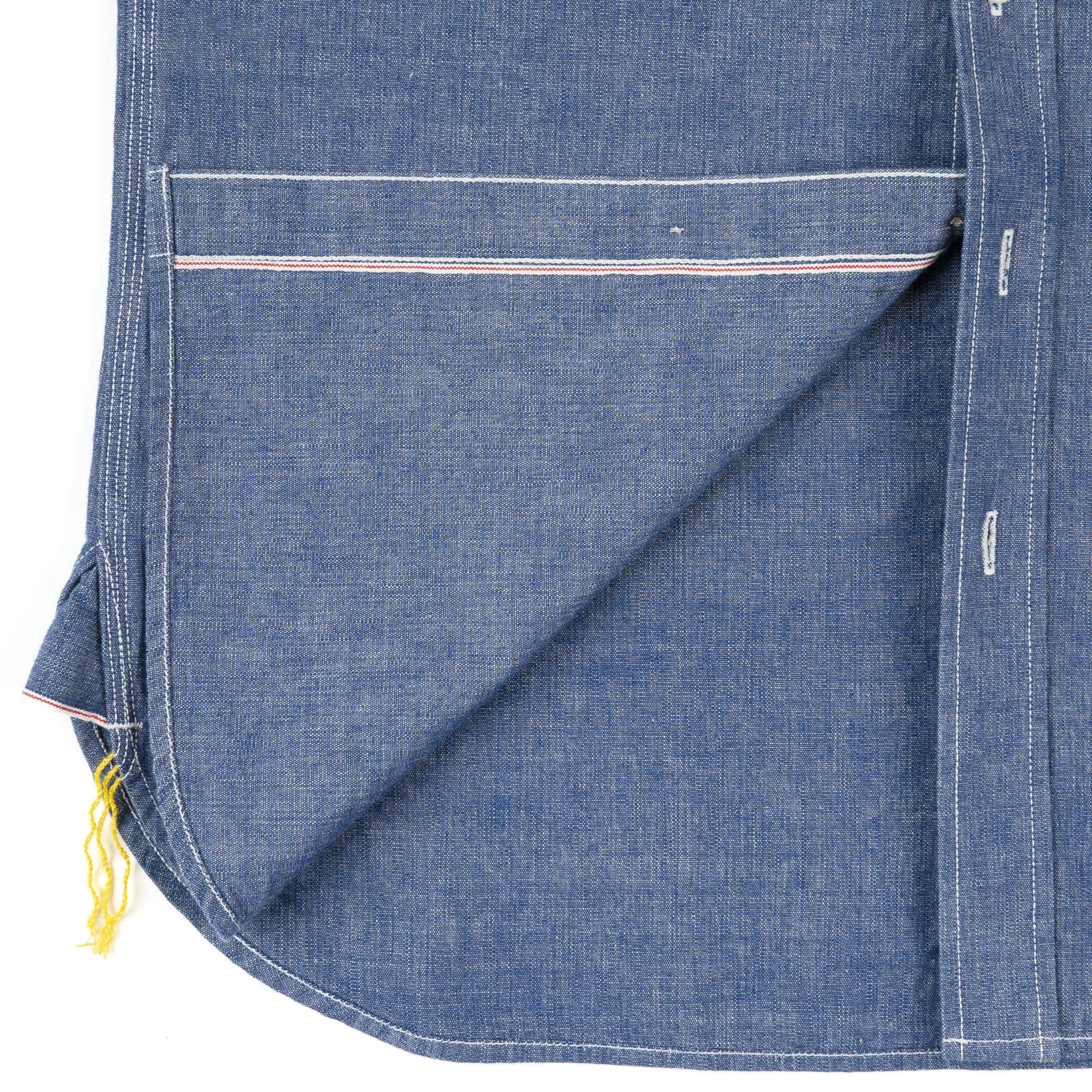 IHSH-21-BLU 10oz Selvedge Chambray Work Shirt - Blue