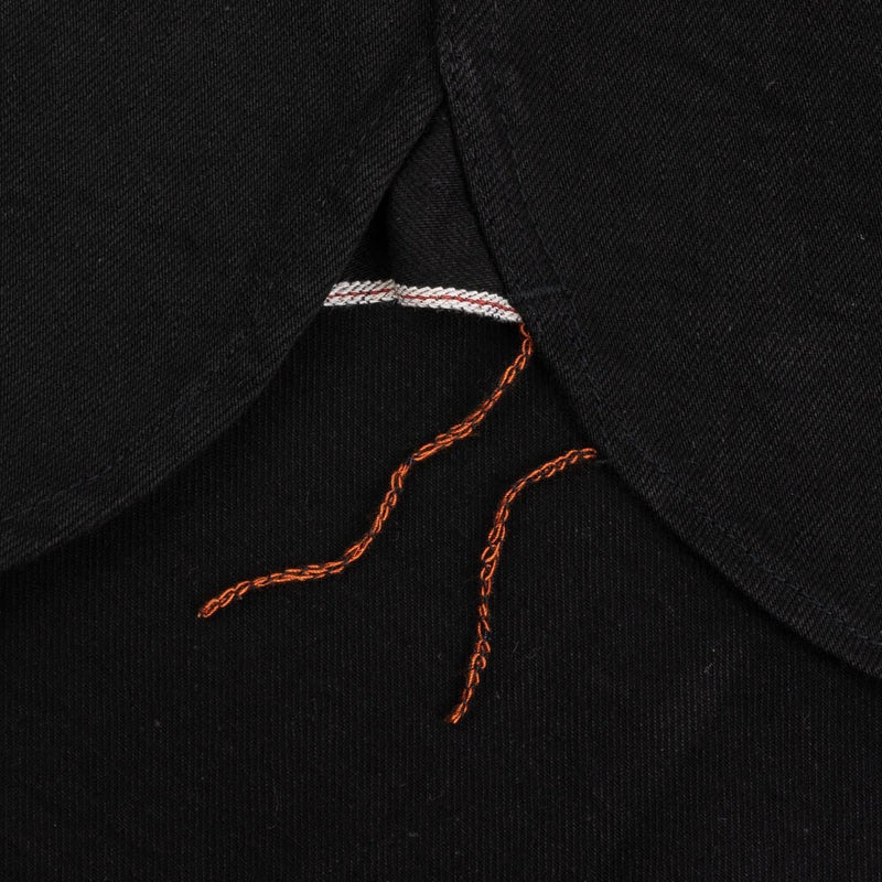 Iron Heart IHSH-338 12oz Selvedge Denim Work Shirt With Snaps Black Gusset Selvedge Detail