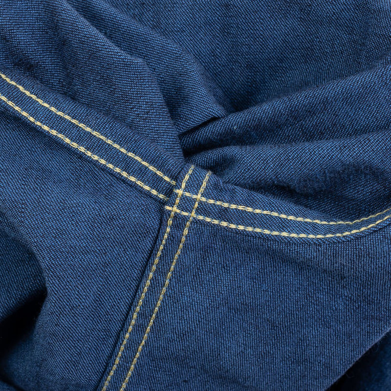 IHSH-353-BLU - 10oz Selvedge Denim Work Shirt - Indigo Overdyed Blue