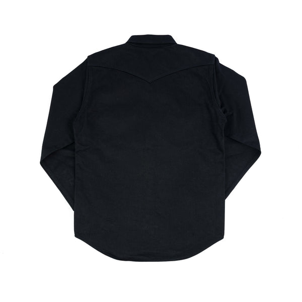 IHSH-361-BLK - 16oz Non-Selvedge Denim Western Shirt -  Superblack