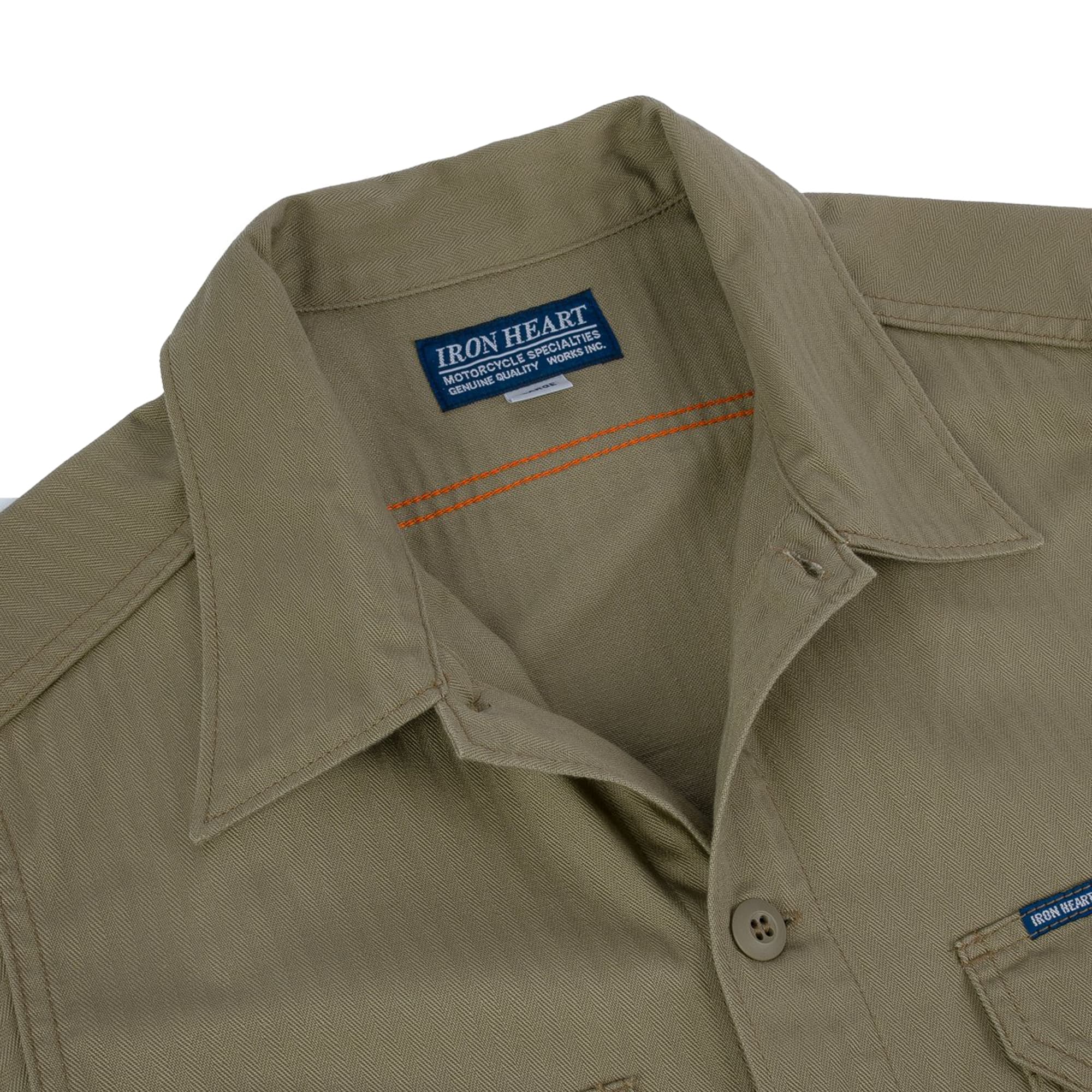 IHSH-385-BEI 9oz Herringbone Military Shirt - Beige