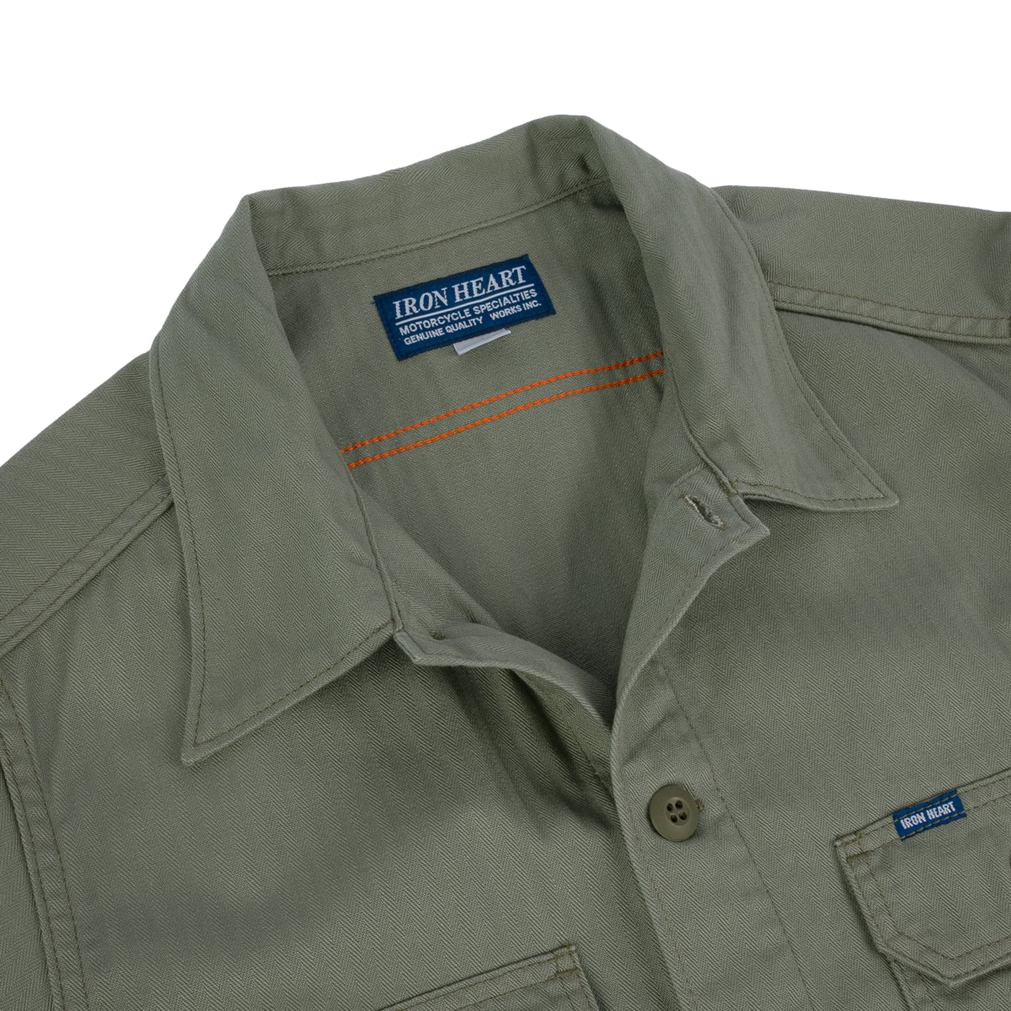 IHSH-385-ODG 9oz Herringbone Military Shirt - Olive Drab Green