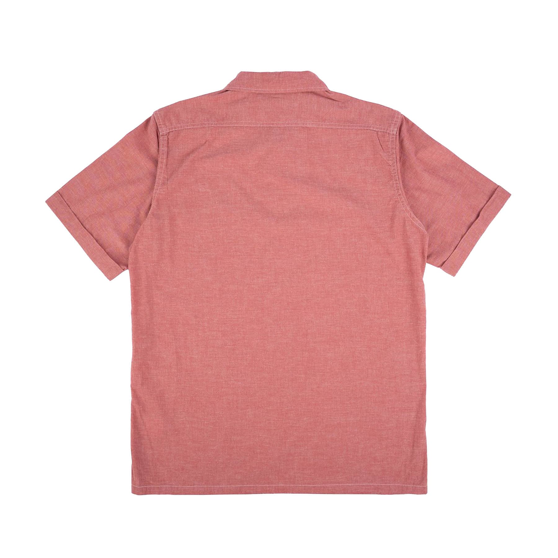 IHSH-388-RED 4oz Selvedge Short Sleeved Summer Shirt - Red