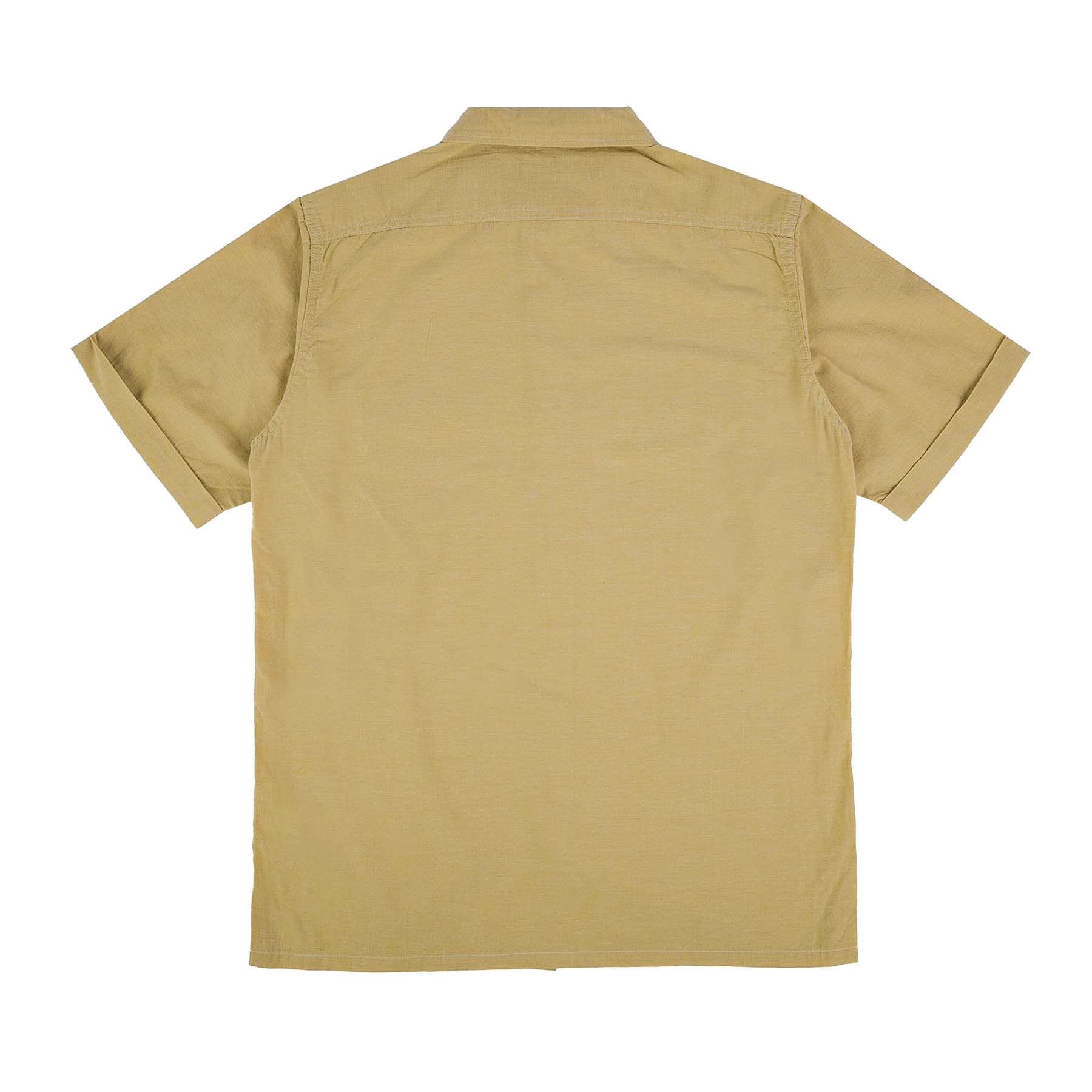 IHSH-388-YEL 4oz Selvedge Short Sleeved Summer Shirt - Yellow