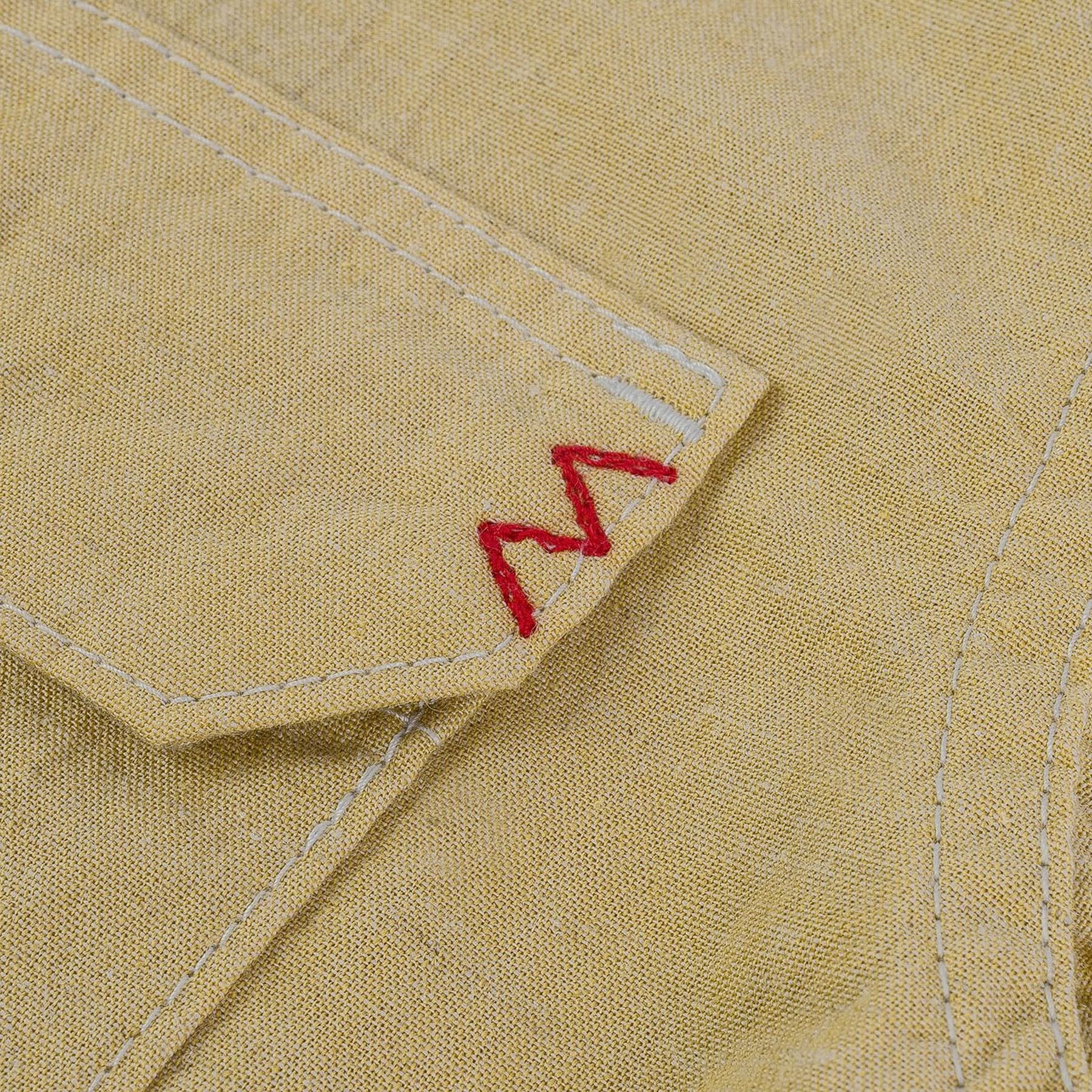 IHSH-388-YEL 4oz Selvedge Short Sleeved Summer Shirt - Yellow