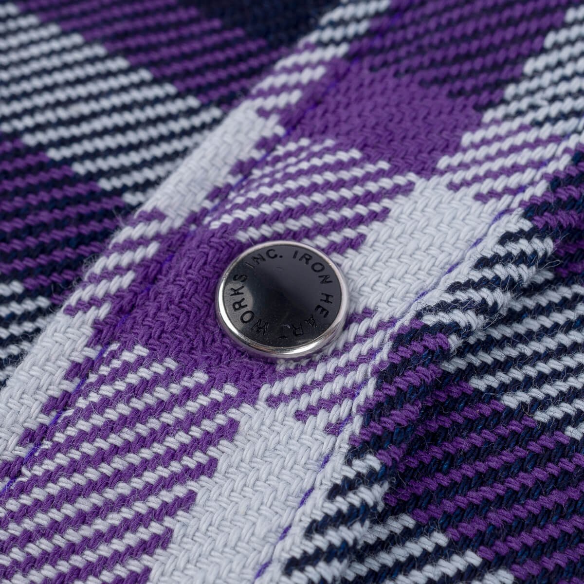 IHSH-390-PUR 9oz Selvedge American Check Western Shirt - Purple