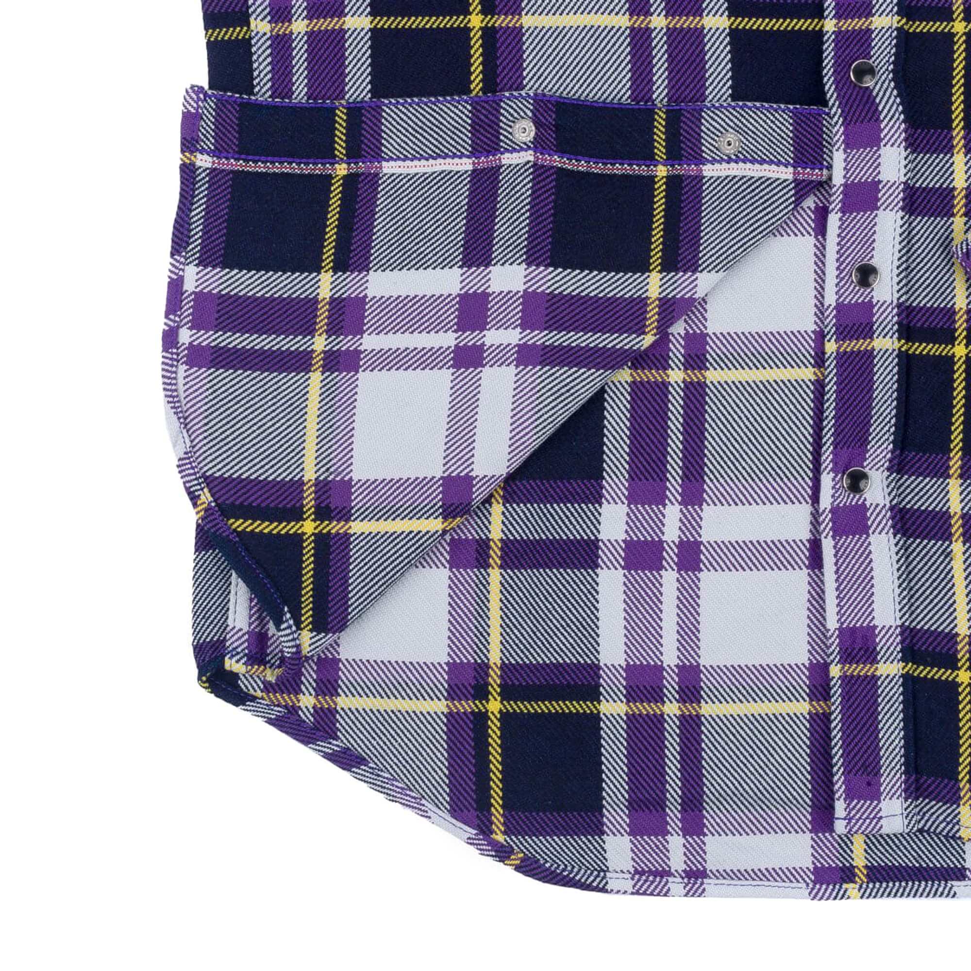 IHSH-390-PUR 9oz Selvedge American Check Western Shirt - Purple