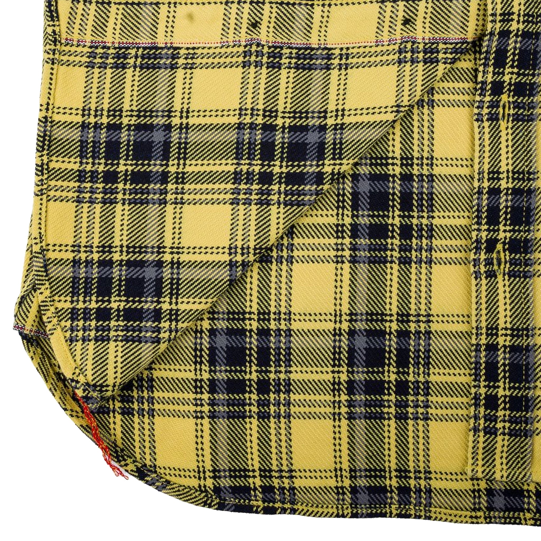 IHSH-412-YEL 9oz Selvedge Indigo Check Flannel Work Shirt - Yellow