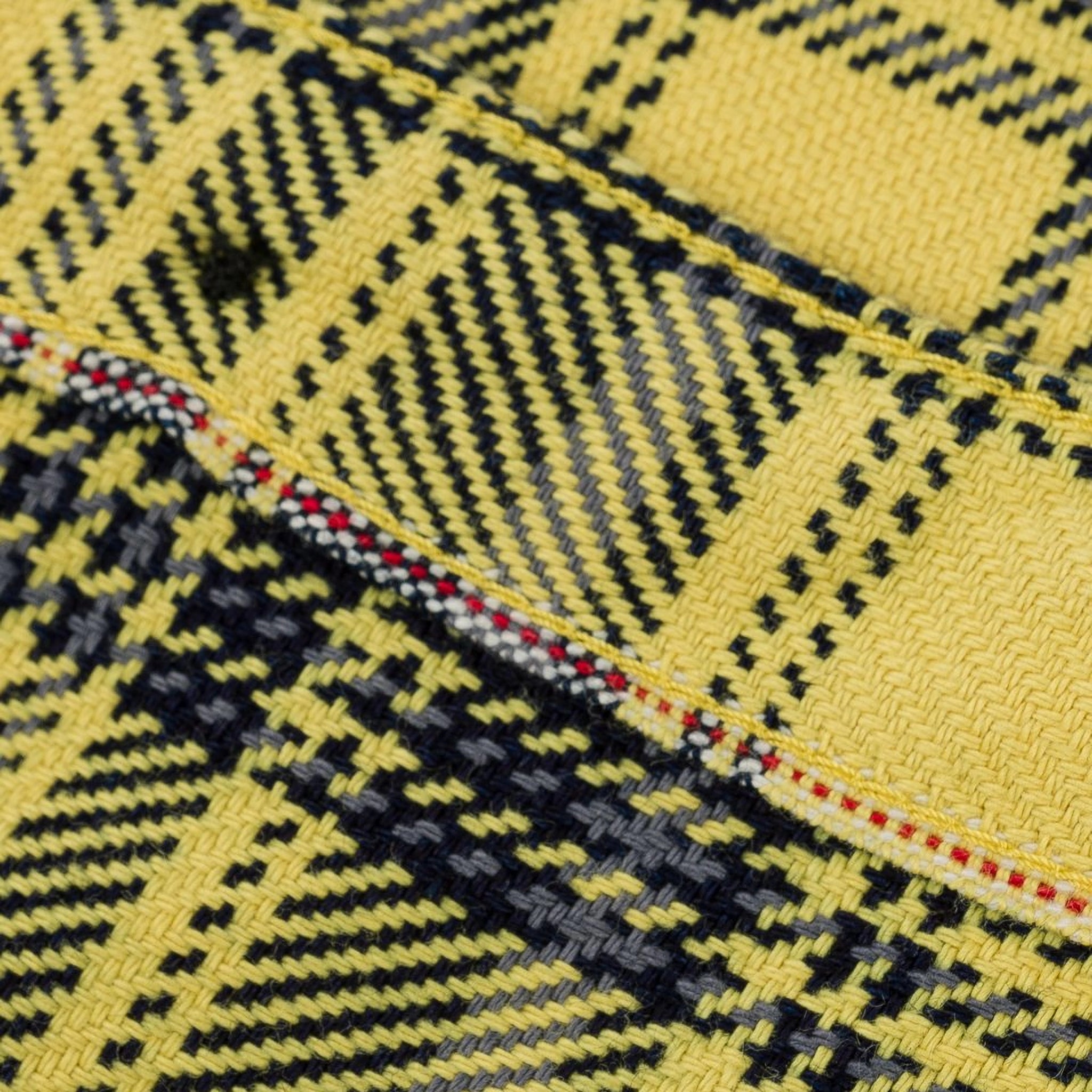 IHSH-412-YEL 9oz Selvedge Indigo Check Flannel Work Shirt - Yellow