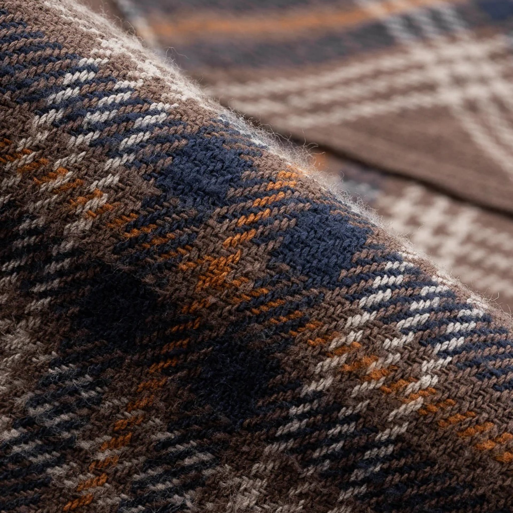 IHSH-430-BRN Slubby Heavy Flannel Check Work Overshirt - Brown