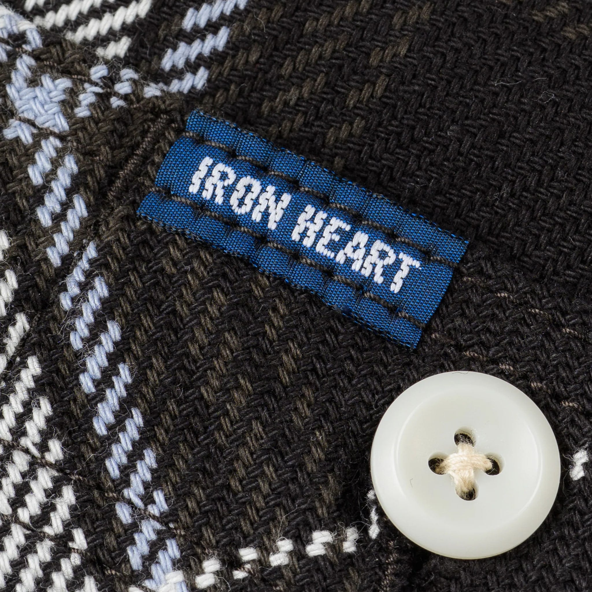 Iron Heart IHSH-441-BLK 9oz Selvedge Flannel Check Work Shirt