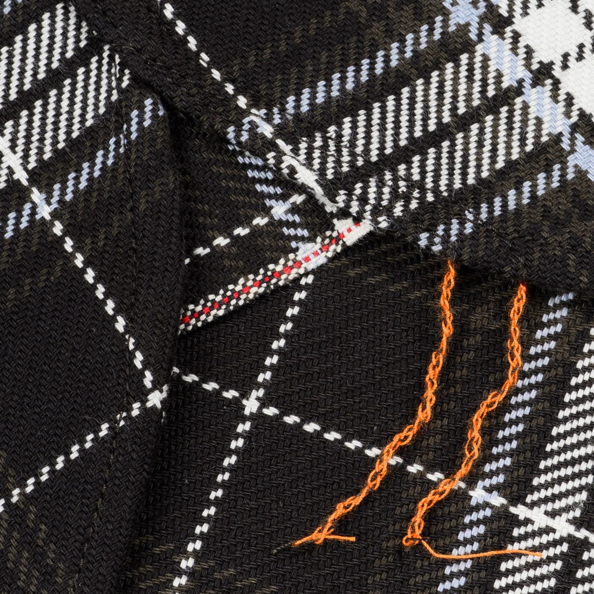 IHSH-441-BLK 9oz Selvedge Flannel Check Work Shirt - Black