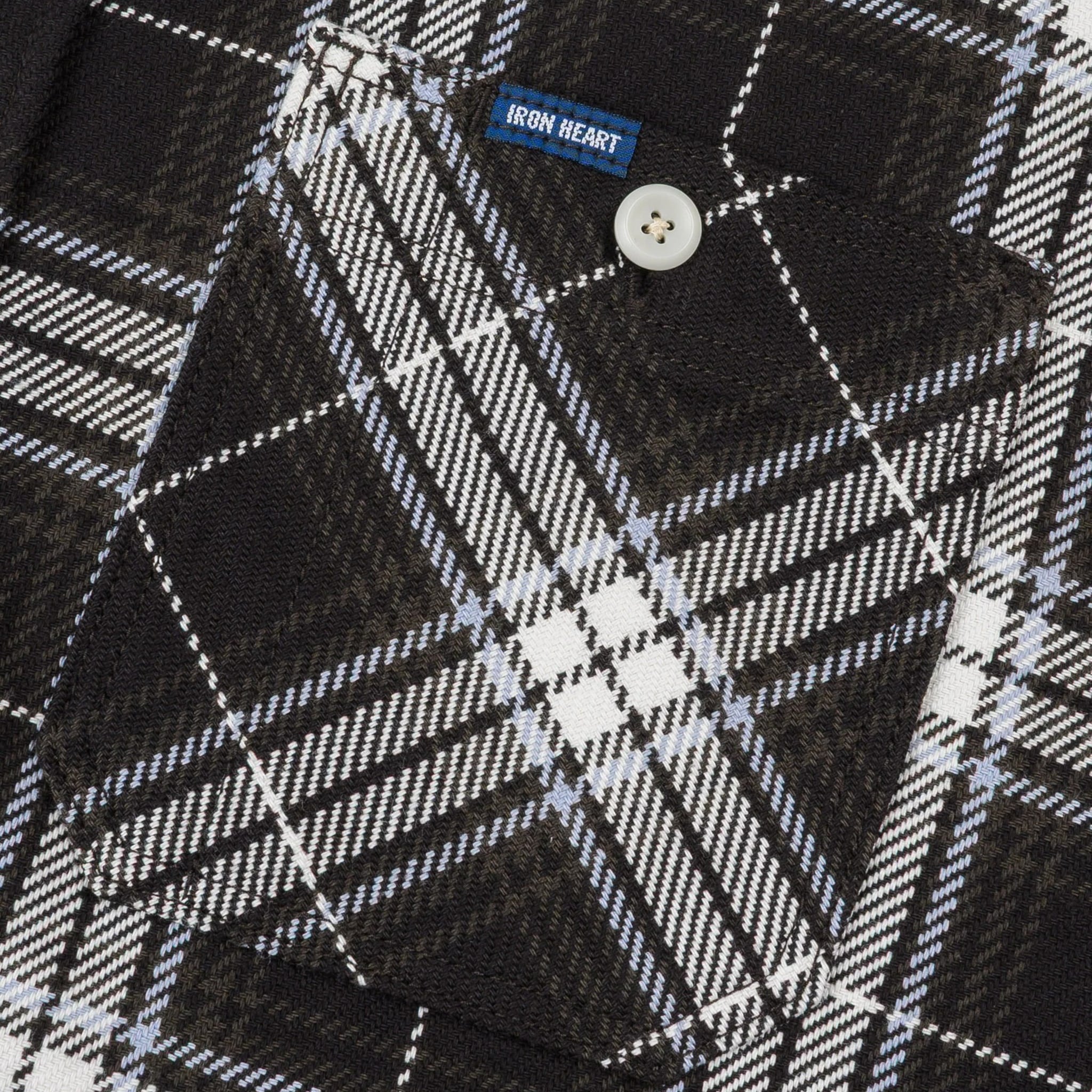 Iron Heart IHSH-441-BLK 9oz Selvedge Flannel Check Work Shirt