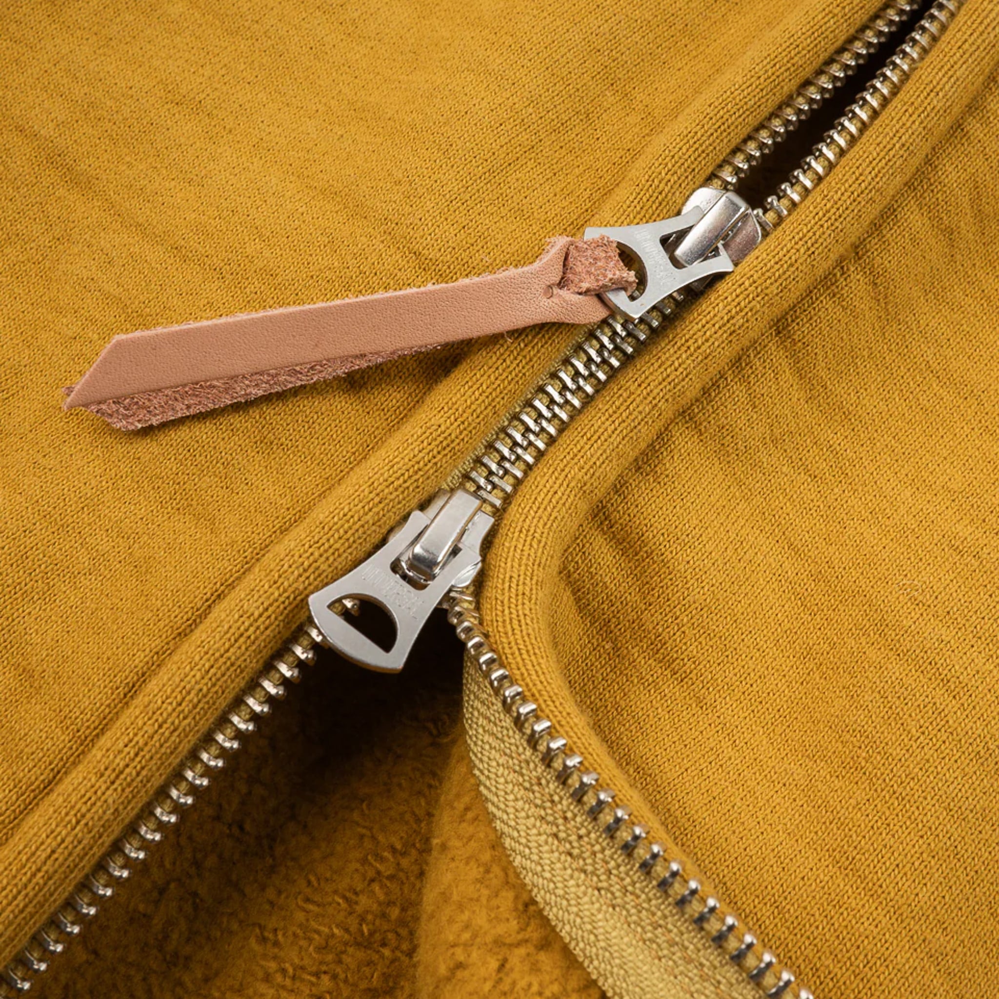 IHSW-81L-MUS-NP 14oz Ultra Heavyweight Loopwheel Cotton Zippered Hoodie - Mustard