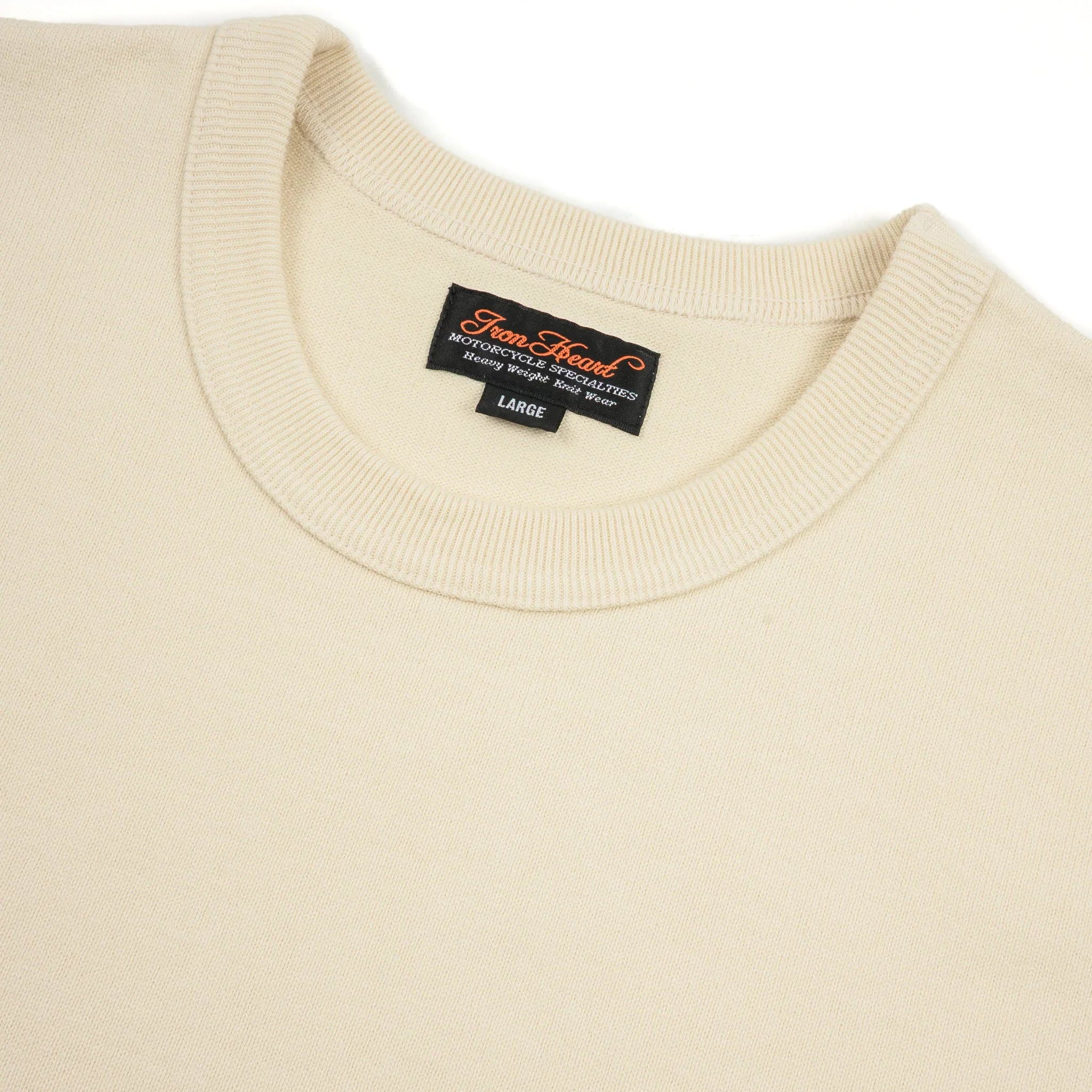 IHT-1600-CRM 11oz Cotton Knit Crew Neck T-Shirt - Cream