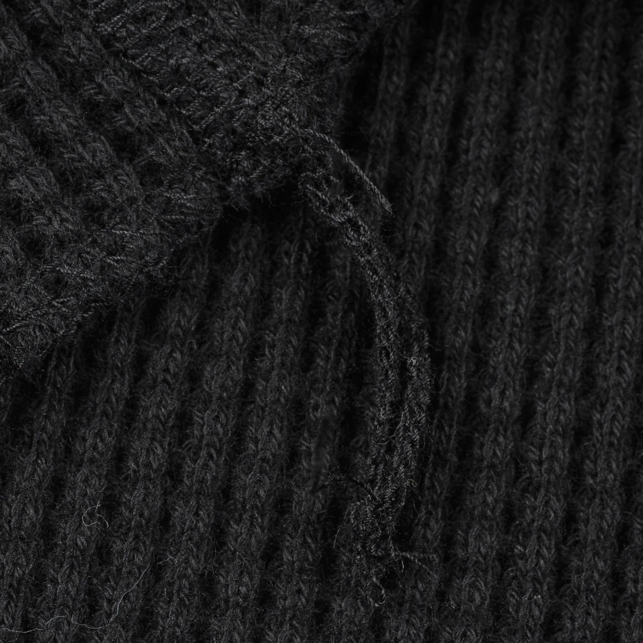IHTL-1213-BLK Waffle Knit Long Sleeved Thermal Henley - Black